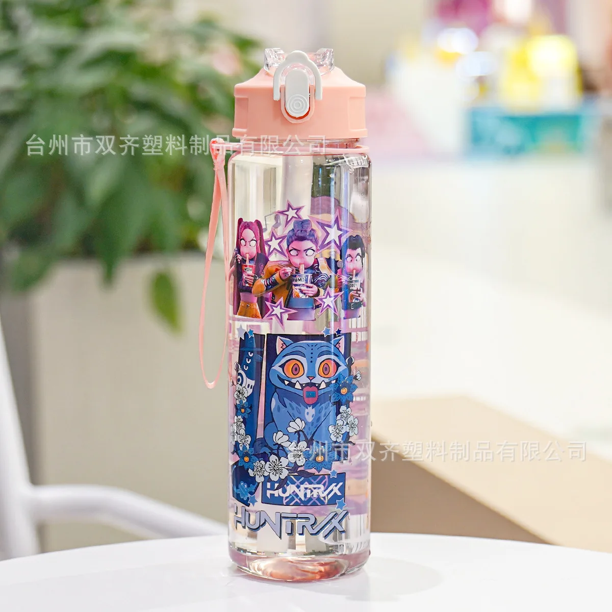 Heißer Verkauf: 700ml Trinkbecher aus Kunststoff mit Cartoon-Print | Rumi Mira Zoey Jinu Celine | Tragbarer Outdoor-Strohhalmbecher für Kinder, grenzüberschreitend