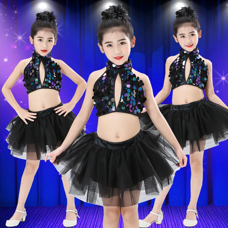 

61 children's jazz dance costume gauze skirt sequined men's performance costume kindergarten dance costume tutu skirt girls