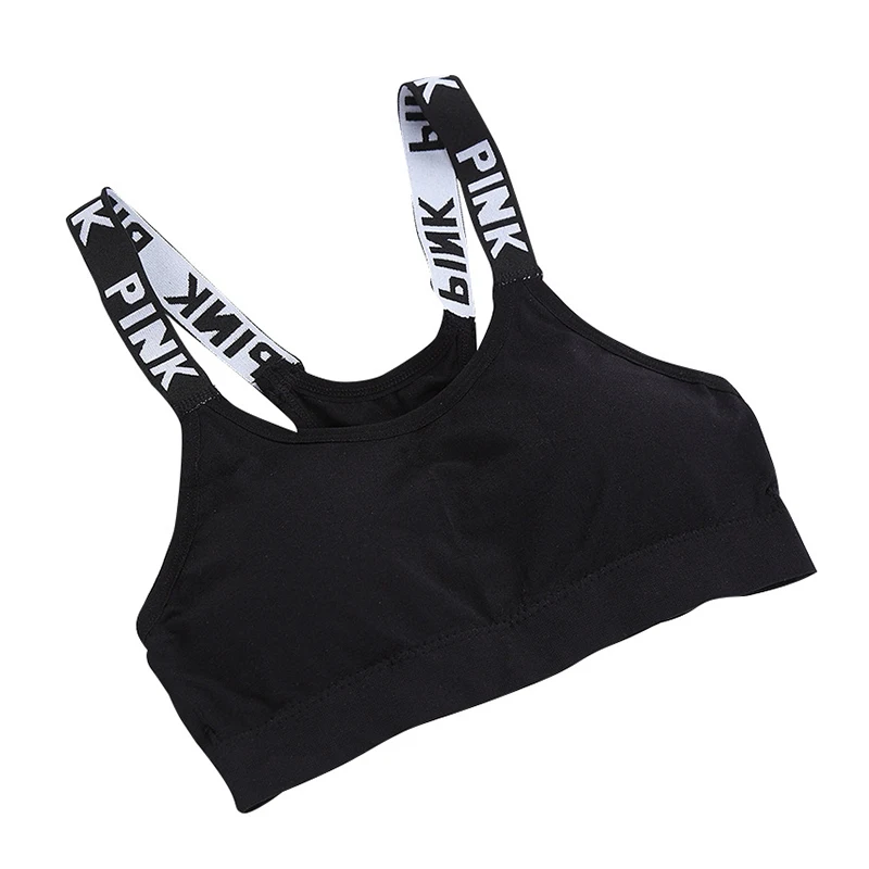 Women Sport bra Fitness Top Letters Yoga Bra For Black White Running Yoga Gym Fitness Crop Top Women Push Up Sports Bras