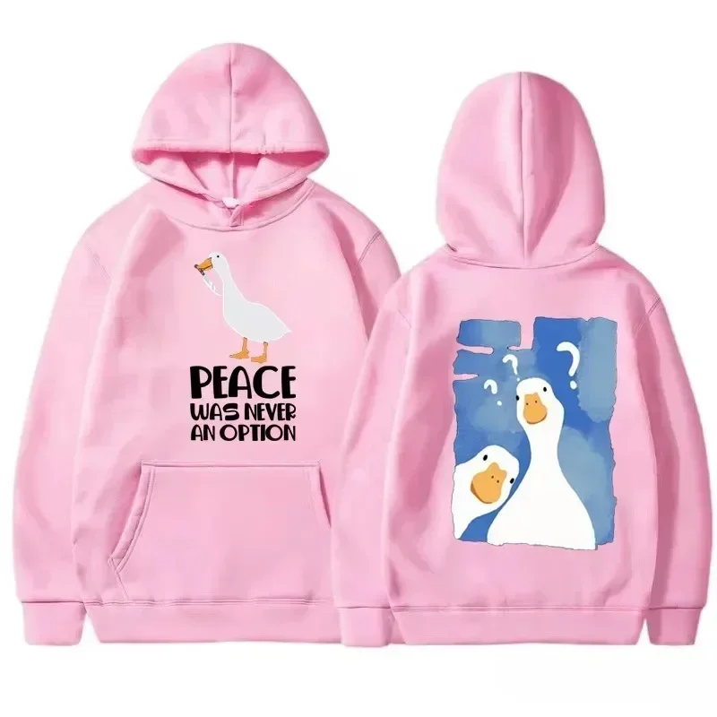 Sudadera con capucha con estampado de pato para hombre y mujer, suéter informal de Color, a la moda