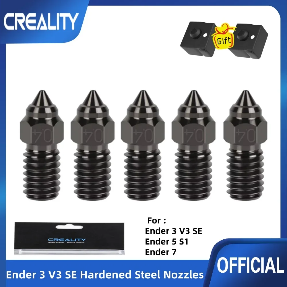Creality Ender 3 V3 SE Hardened Steel Nozzles,High-Speed Printing and High Flow Extruder Nozzles for Ender 5 S1/Ender7 3DPrinter