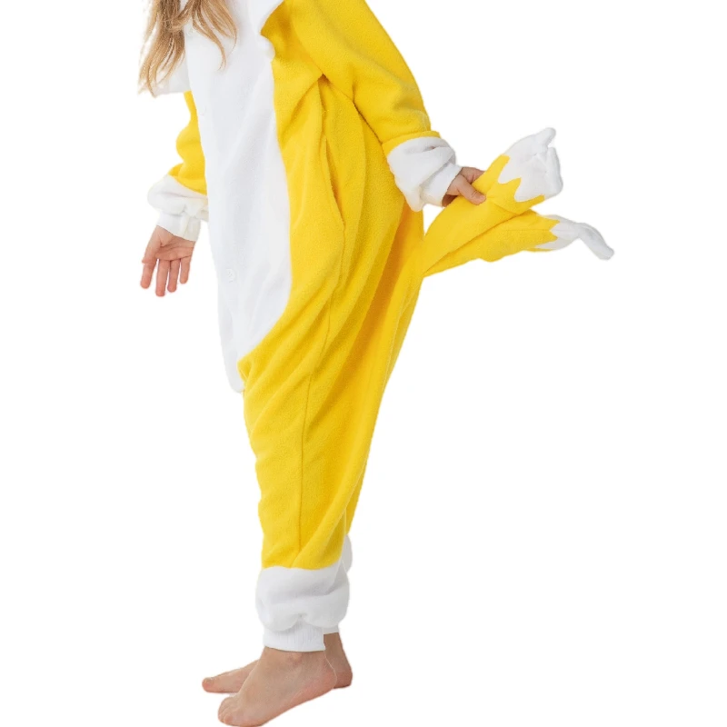 Kids Yellow Hedgehog Cosplay Kigurumi Costume Children Animal Onesies Pajamas Girls Halloween Carnival Boy Party Jumpsuit