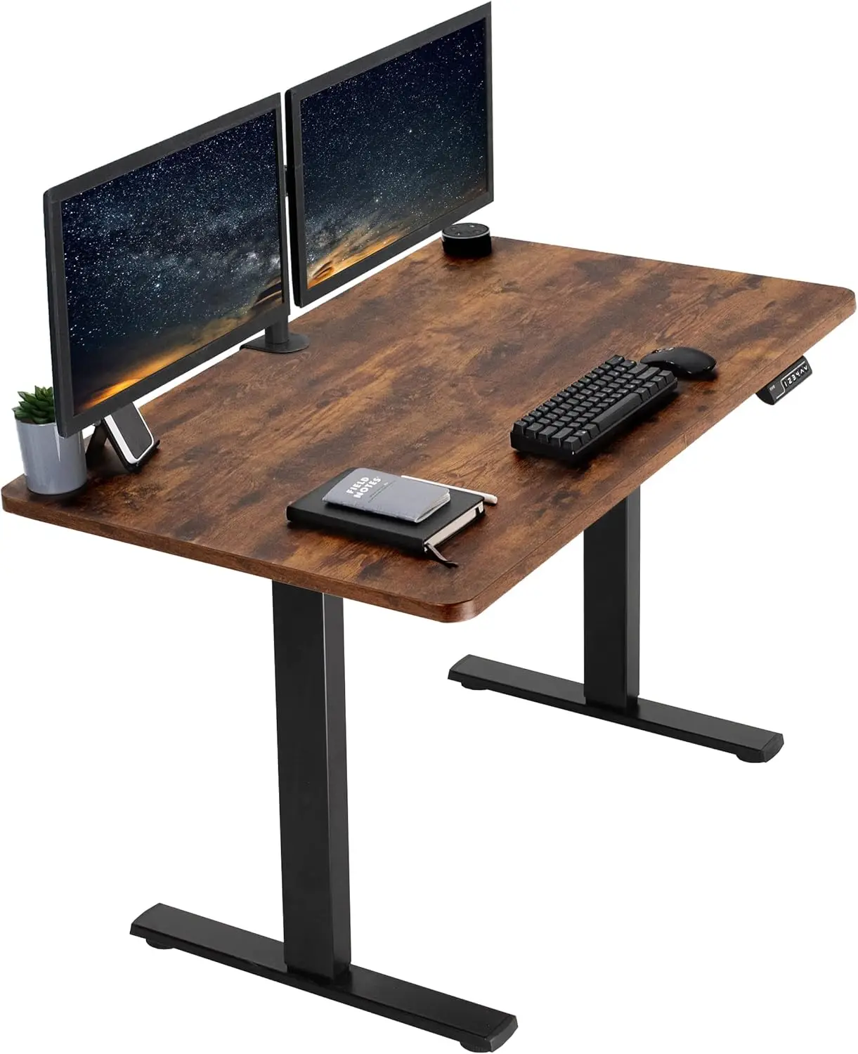 

Electric 48 x 30 inch Rustic Standing Desk Workstation, Memory Controller Height Adjustment, One-Piece Vintage