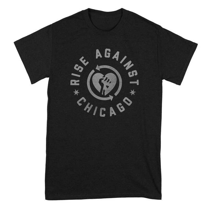 Rise Against Chicago Vintage Emblem Graphic T-shirt Men Women Street Punk Tee