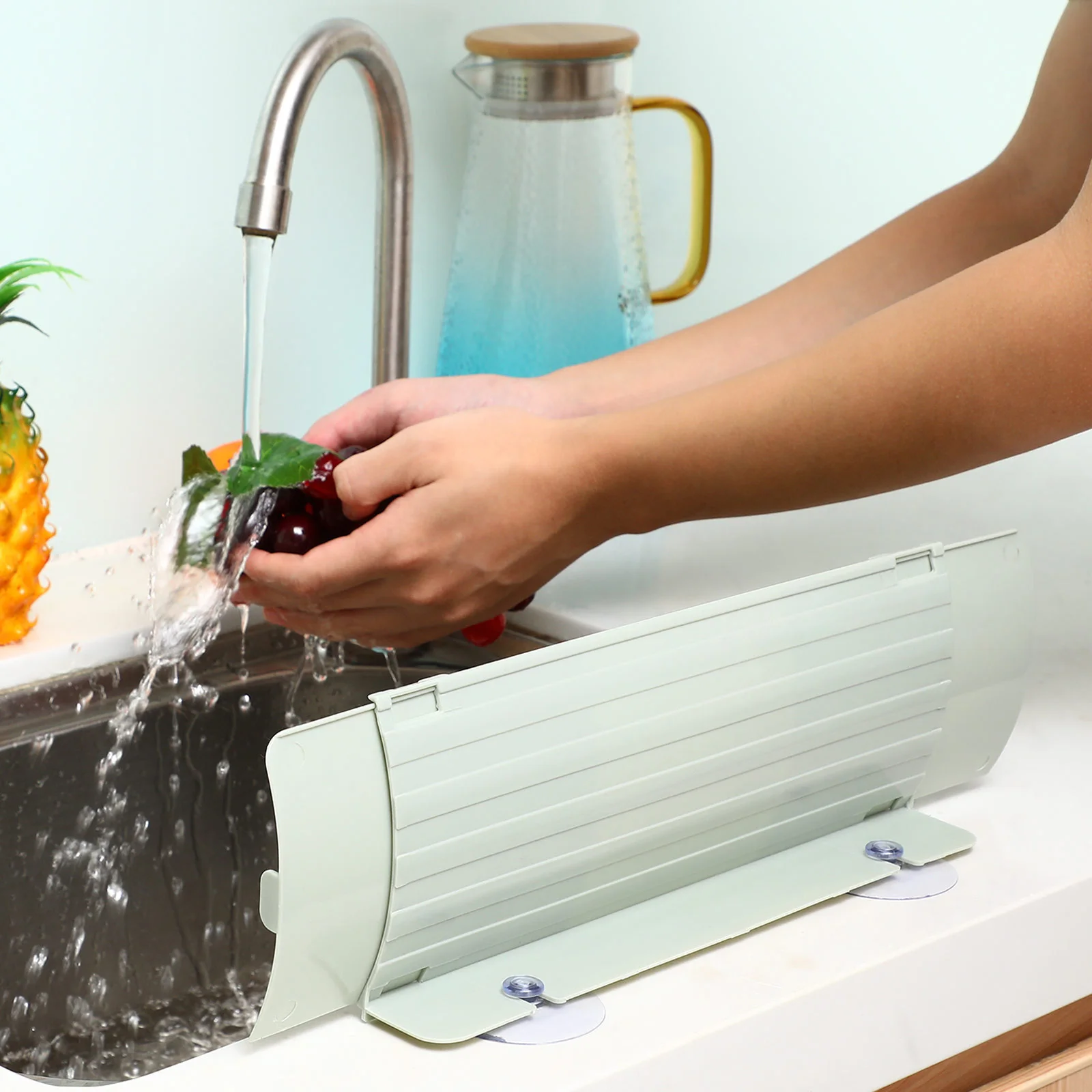 

Retractable Sink Water Guard Adjustable Splash Proof Baffle For Kitchen Sink Impermeable Barrier Water Shield Kitchen Tools