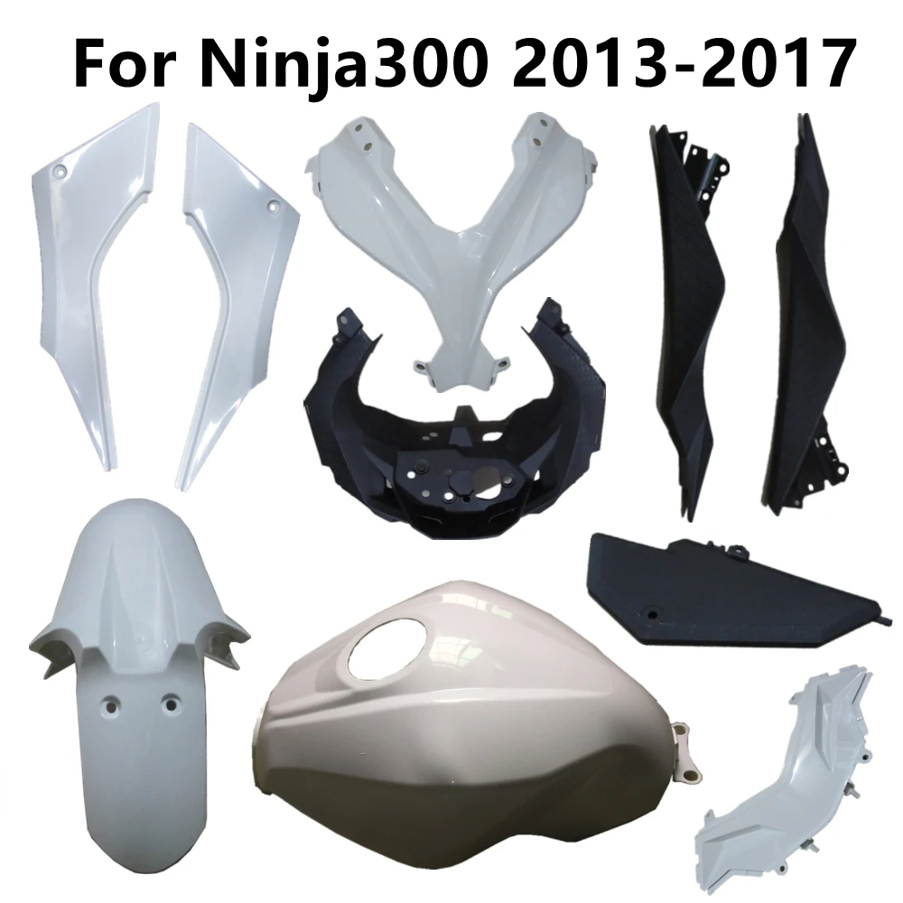 Motorcycle Unpainted Plastic Parts for Ninja300 2013-2014-2015-2016-2017 13-17 Bodywork Fairing Components Pack Left Right ABS