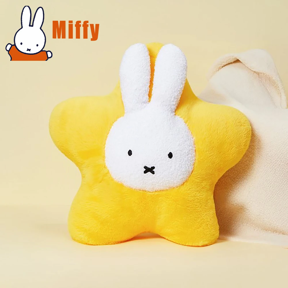 

Kawaii Miffy 45CM Stuffed Animal Star Pillow Cute Soft Plush Cushion Backrest Sweet Dream Support Sofa Bed Decor Comfy Girl Gift