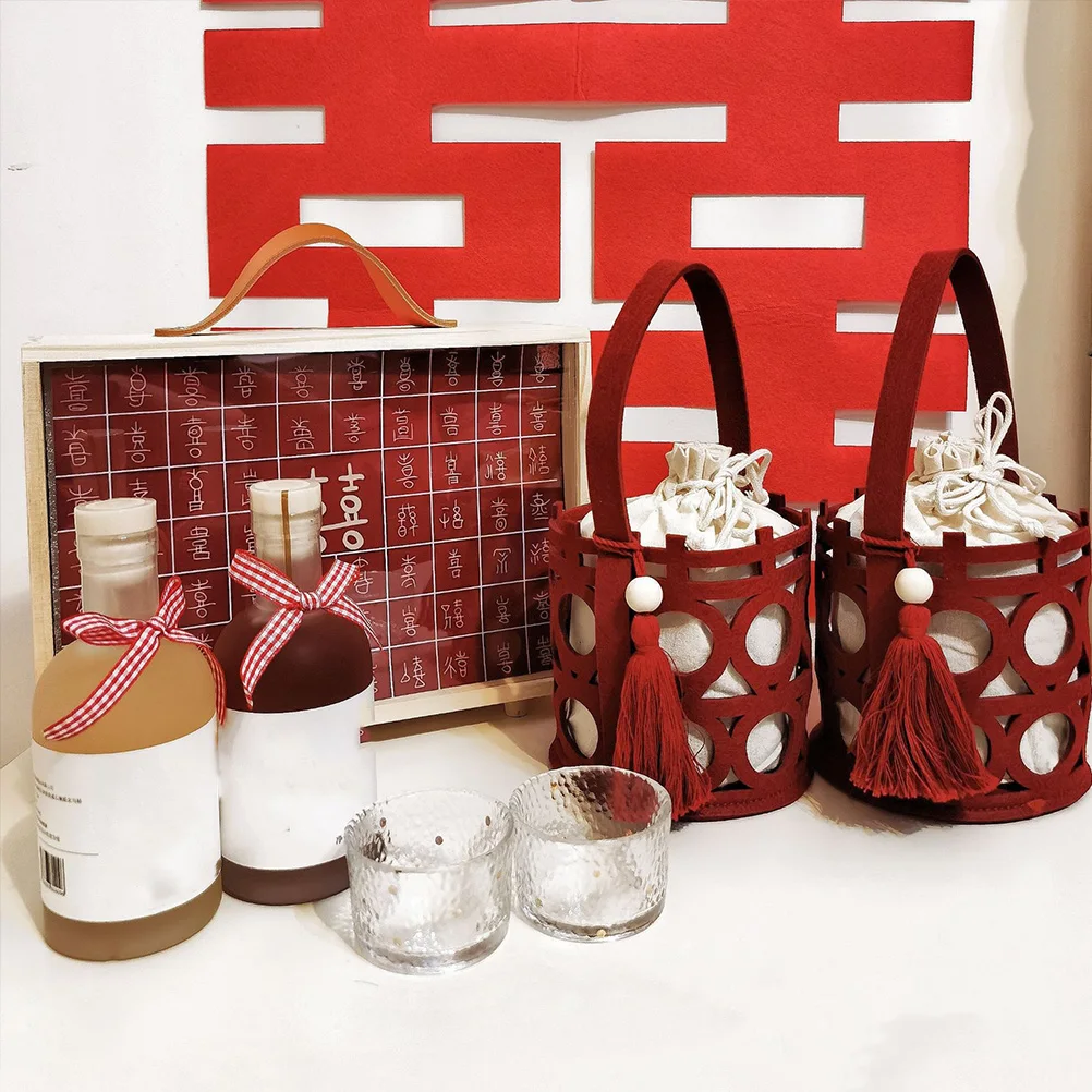 

Wedding Gift Boxes C Chinese Style Felt Cloth Durable Party Decoration Bridesmaid Present Storage ies Sugar