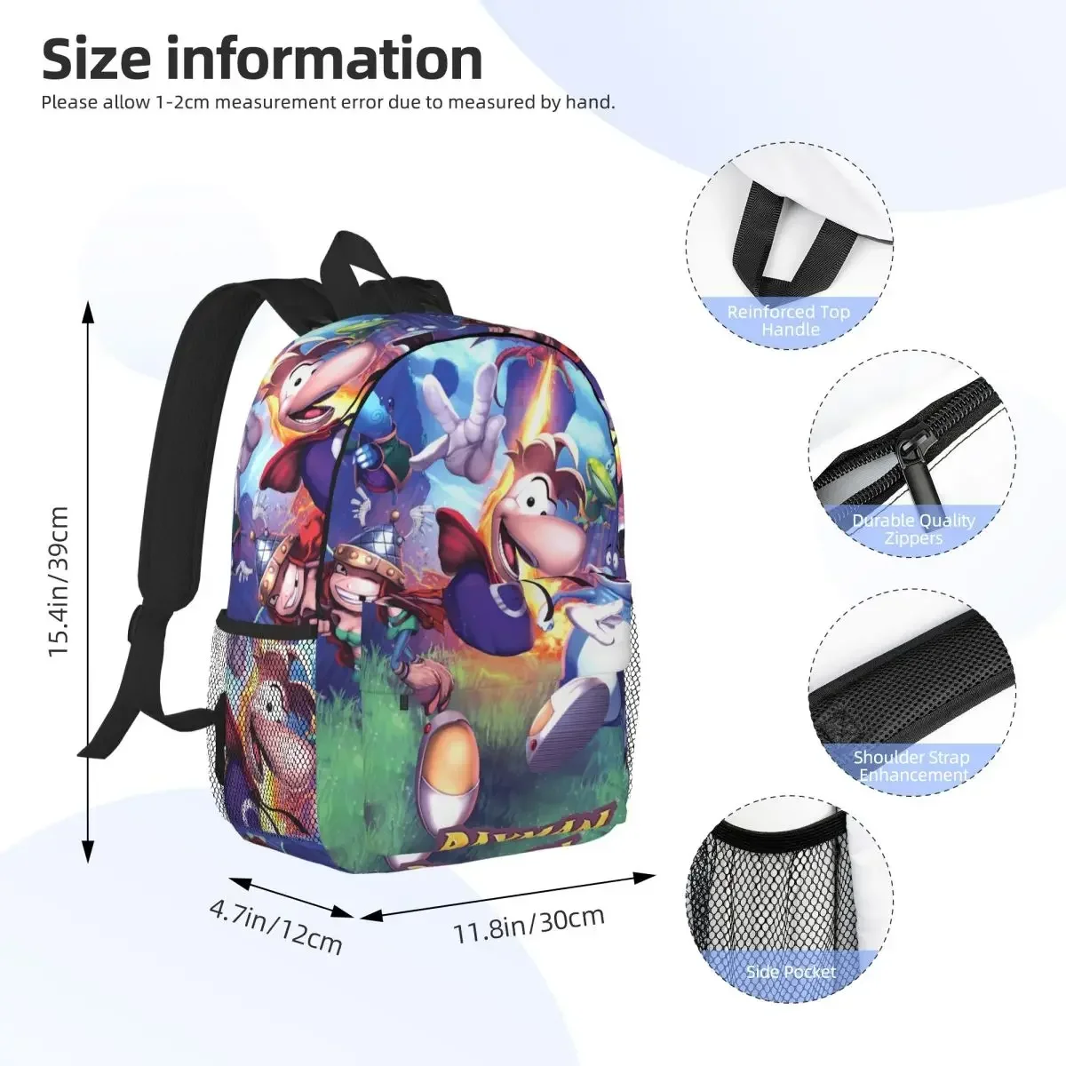 حقيبة ظهر كارتون جيمز رايمان ليجيندز رائجة البيع حقيبة نهارية ذات سعة كبيرة للأولاد والبنات حقيبة كتب حقائب كتف للرجال والنساء حقيبة مدرسية