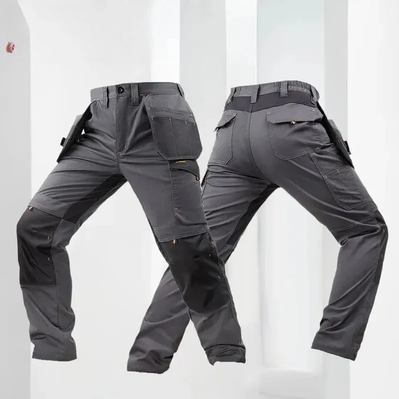 DurableWork Pants Men's Wear-resistant Maintenance Electrician Machine Repair Multi-pocket Loose Overalls
