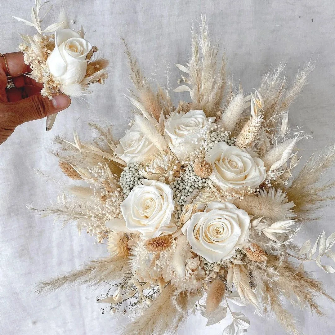 Imagem -05 - Flores Secas Pampas Arranjo Floral Buquês de Casamento Centerpieces Aniversário Festa de Noiva Boho Home Decor