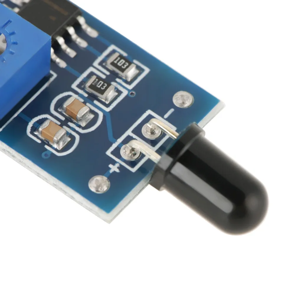 5 PCS LM393 Fire Sensor Module 3 PIN Wide Voltage Fire Detection Detector Digital Output Temperature Detecting 3 Wire IR Sensor