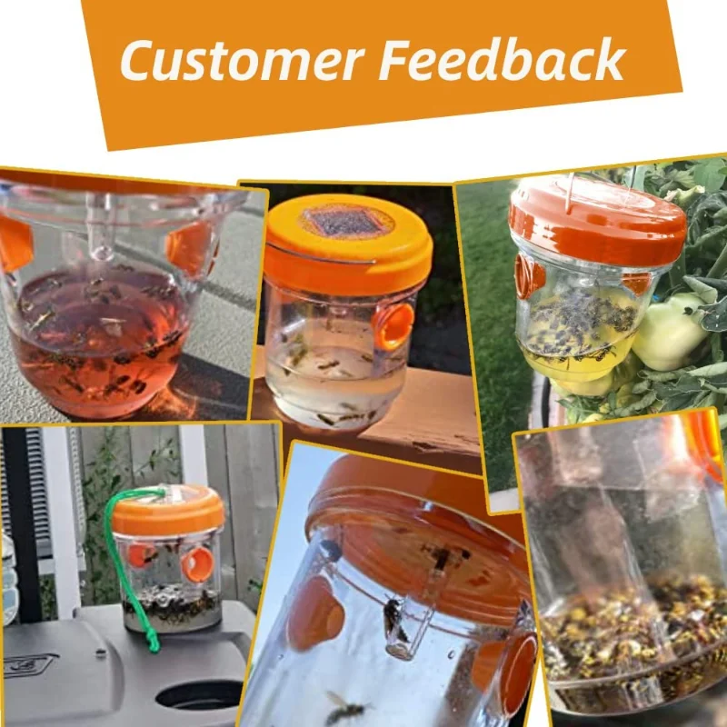 Piège à guêpes d'extérieur avec lumière LED pour abeilles, guêpes, frelons et abeilles, facile à utiliser, réutilisable, étanche, pour abeilles, guêpes, frelons, cric jaune