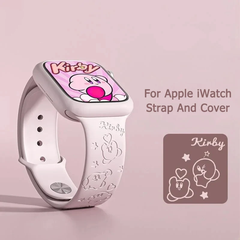 

Cartoon Kirby Silicone Strap for Apple Watch Band 49Mm 41Mm 45Mm 44Mm 42Mm 40Mm 38Mm Cute for Iwatch Se 2/3/4/5/6/7/8/9/Ultra