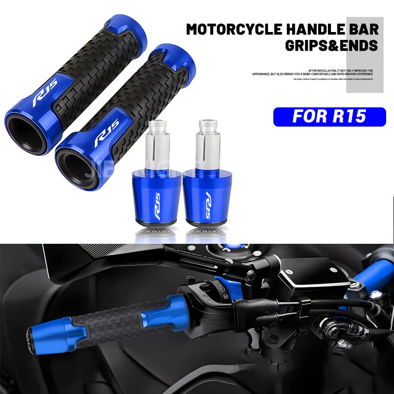 Motorcycle Non Slip Handlebar Grips Throttle YZF Logo For Yamaha R15 Accessories CNC Hand Bar Grips All Years