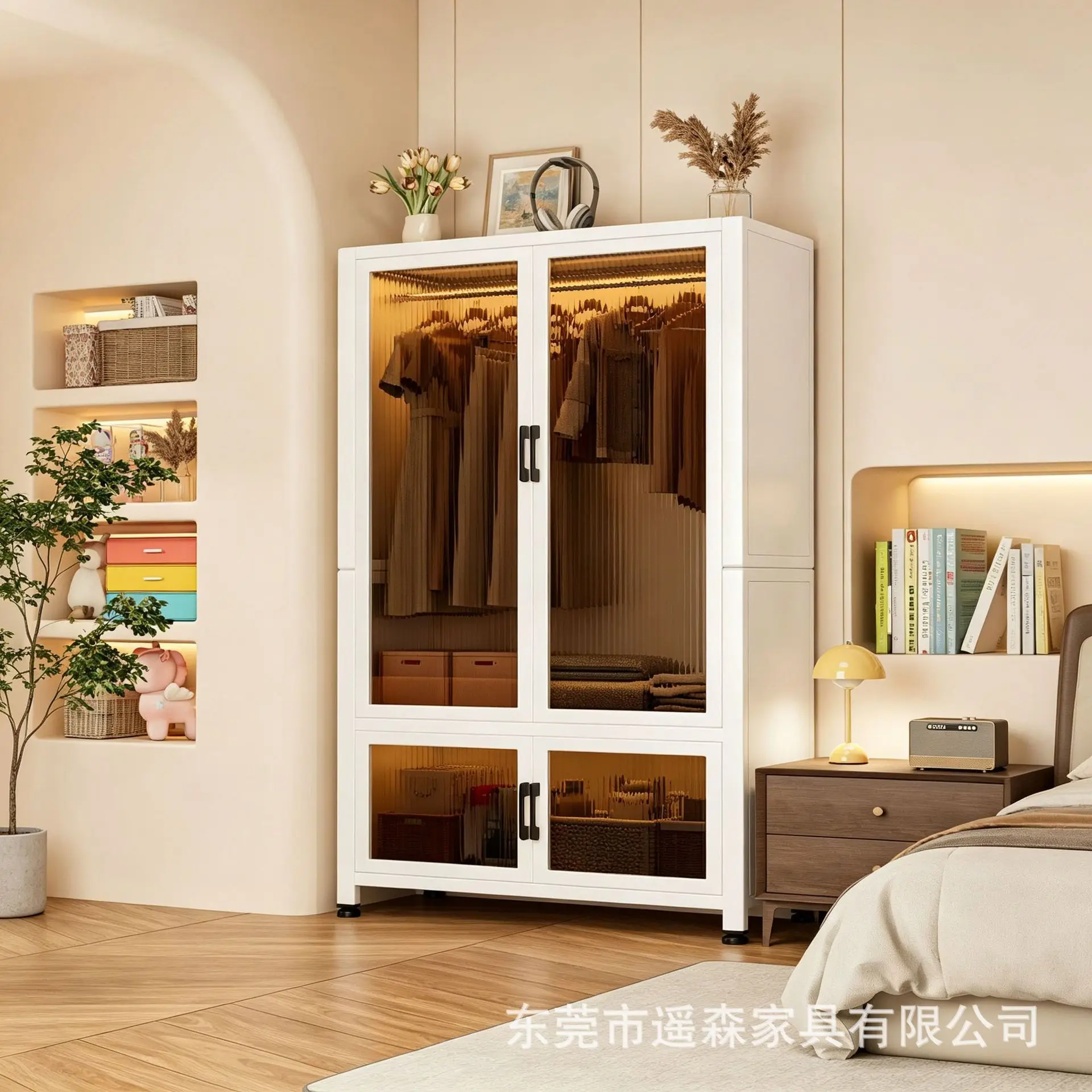 Steel wardrobe bedroom home rental room special moisture-proof dust-free formaldehyde-free environmental protection
