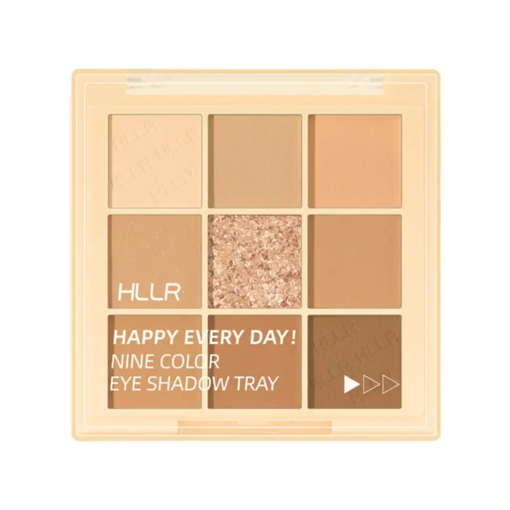 Milk Tea Brown Eyeshadow Eyes Pigments Transparent Acrylic Eye Shadow Palette Glitter Matte Cosmetics 9 Colors Eyeshadow Palette