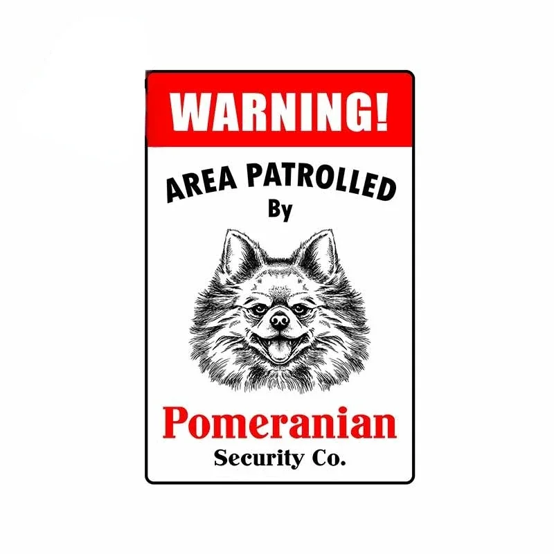

13cm Warning Sign Warning Area Patrolled By Pomeranian Dog Car Sticker Anime Personality Creative Stickers Vinyl Car Wrap Kk,KK