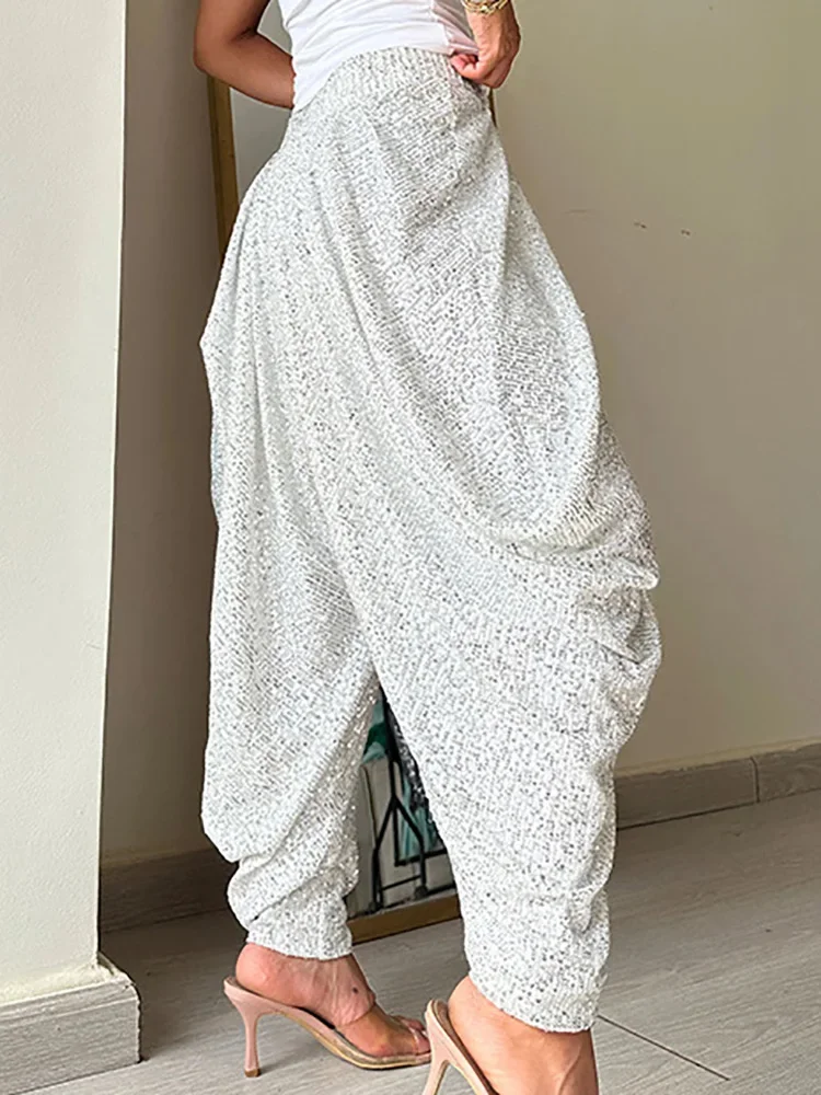 

Женские шаровары с эластичной резинкой на талии, весенне-летние лоскутные брюки с блестками, одежда для дома, модные однотонные свободные женские брюки, уличная одежда