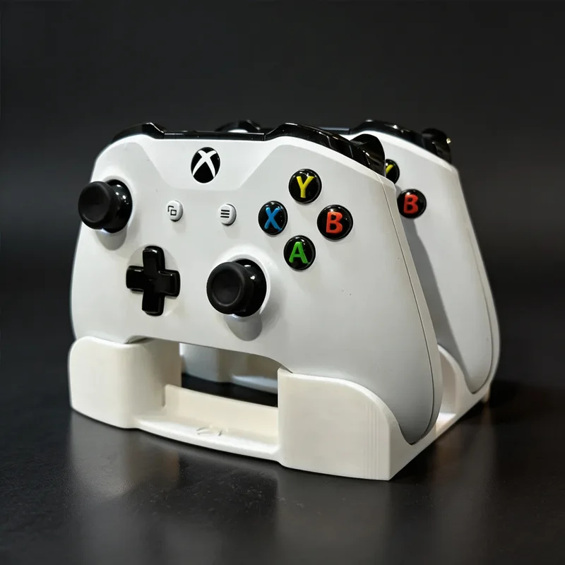 New 3D Printed Dual Game Controller Stand Holder Rack Storage Organizer Compatible with Two Gamepads for Desk Home Office Gifts.