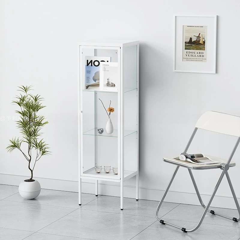 

Three-sided panoramic glass figure display cabinet, dopamine color artwork tide play model, multi-layer storage cabinet
