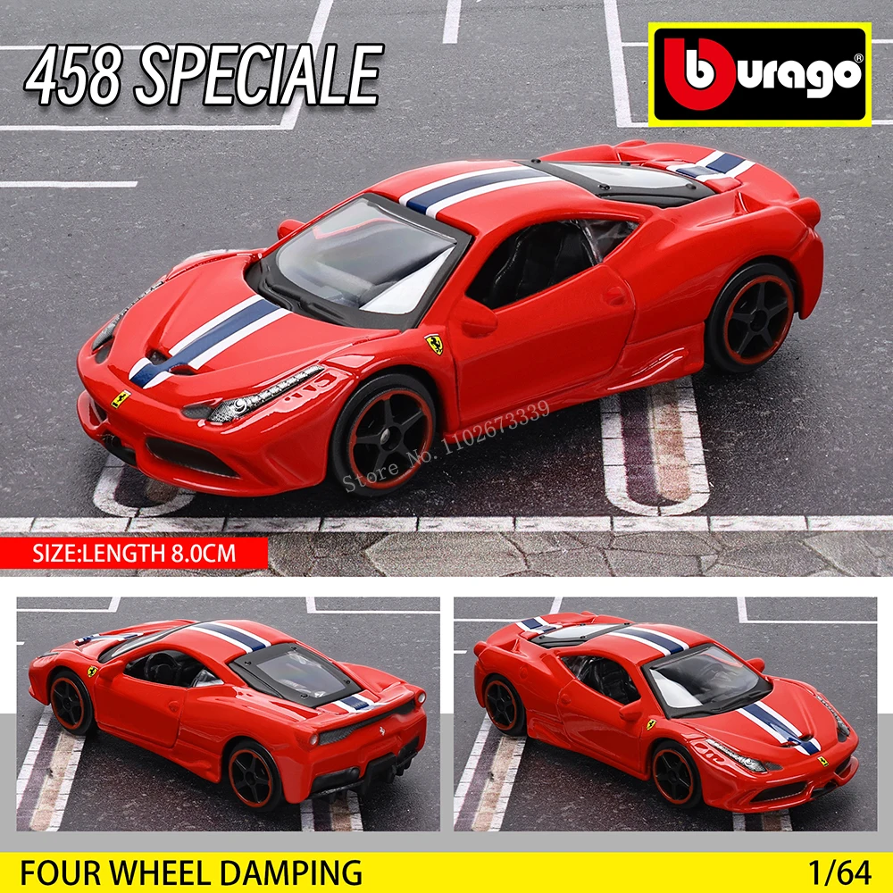 Bburago 1:64 genuine Ferrari SP1 458 ENZO F40 F12TDF SF90 car model series children's Christmas boy gift toys