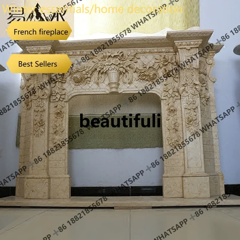 a95 Marble fireplace European modern stone fireplace rack indoor living room decoration heating ornament customization