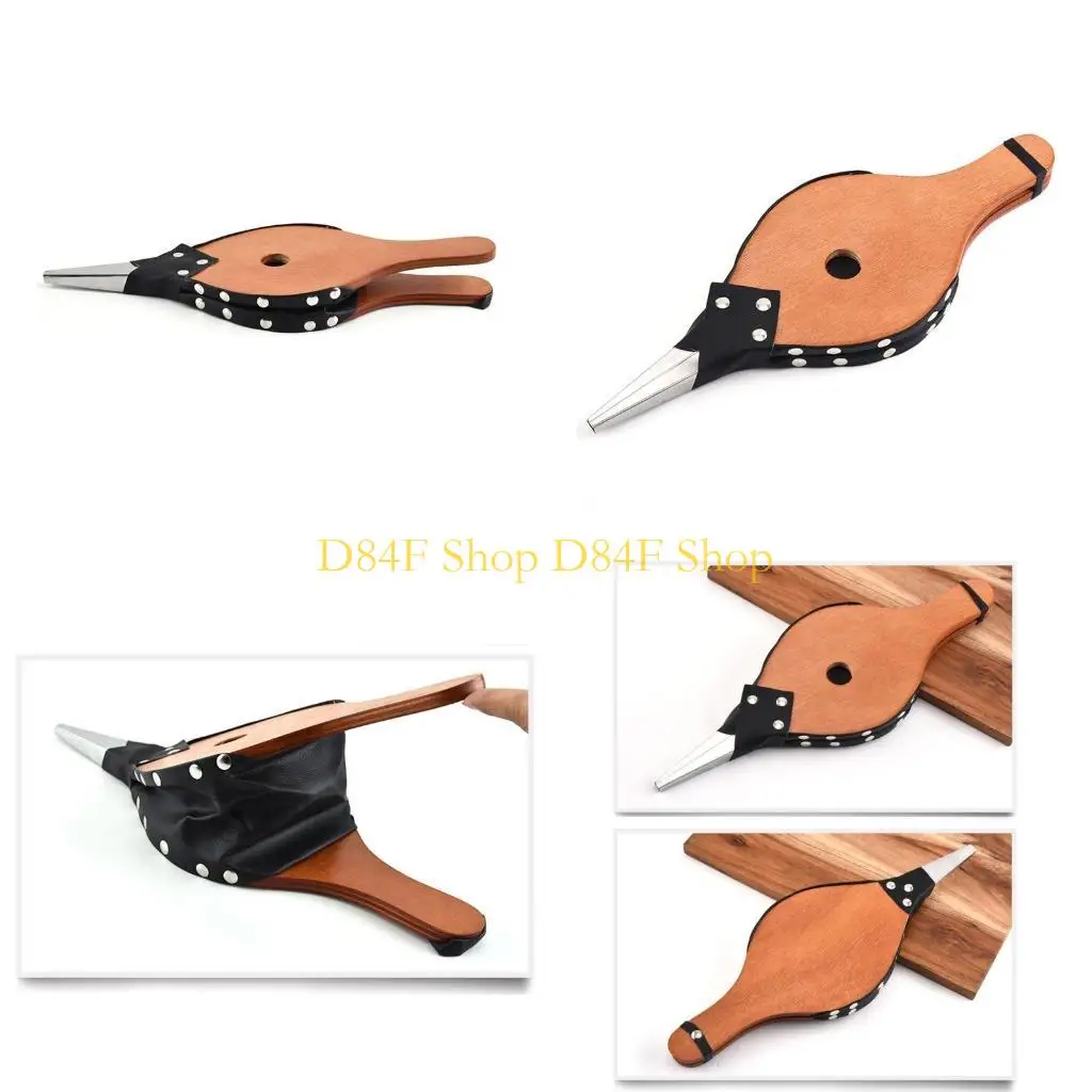 

D84F винтажный деревянный ручной вентилятор ручной работы для камина, барбекю, пожарных сильфонов, для приготовления пищи,