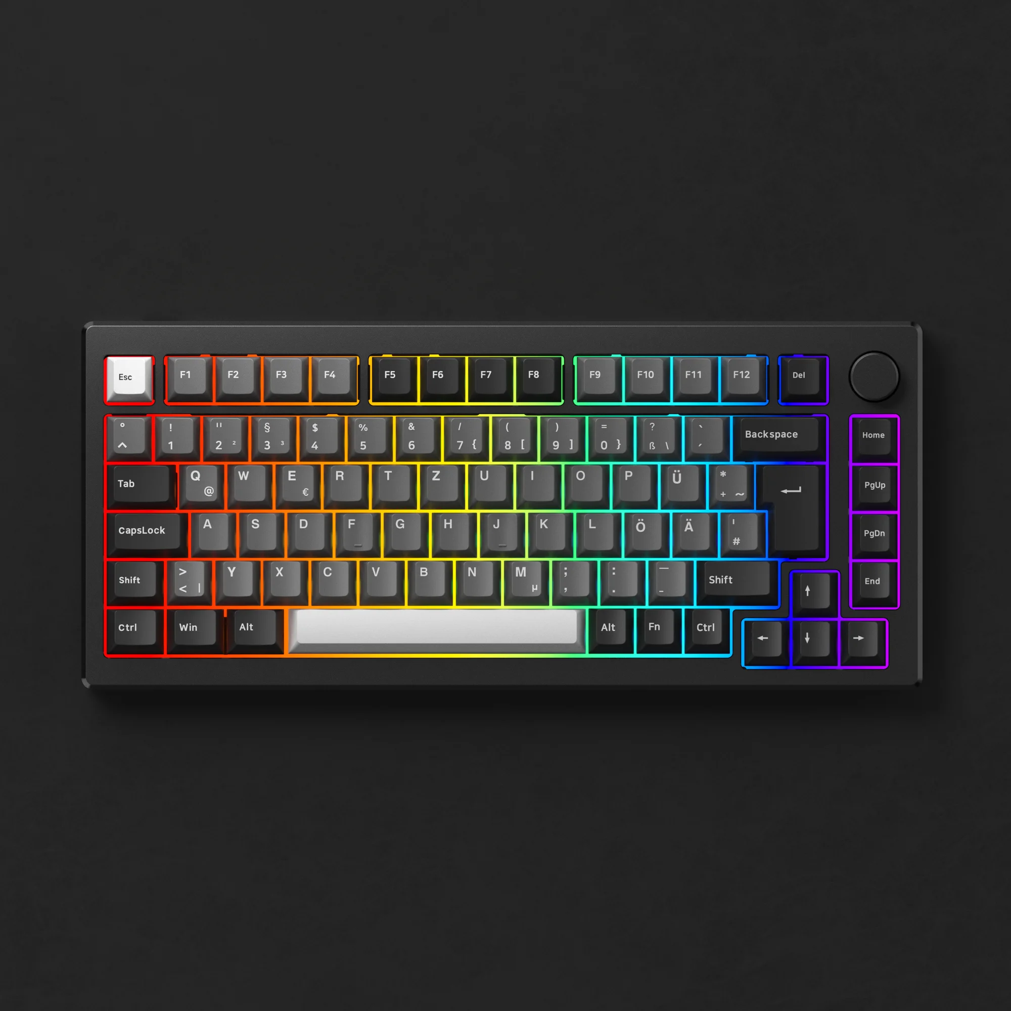 

Механическая клавиатура с магнитным переключателем Akko MOD007B HE, черная, 75% ISO-DE, алюминий, быстрый триггер с ЧПУ, 0,005 мм, 8K, игровая клавиатура ARGB