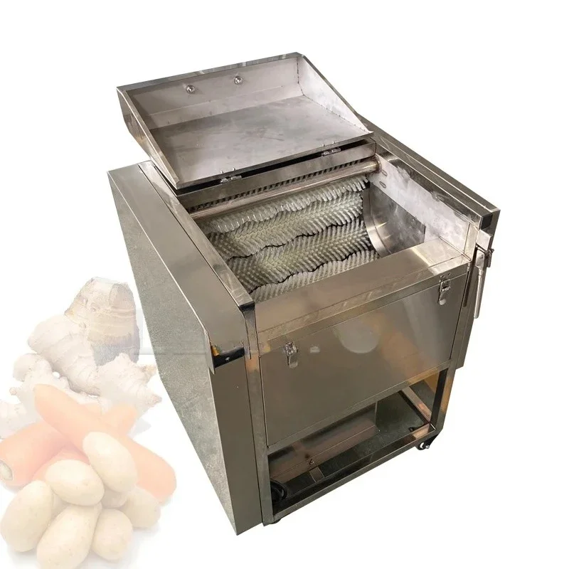 Industrial Brush Type Vegetable Fruit Potato Washing Peeling Polish Machine