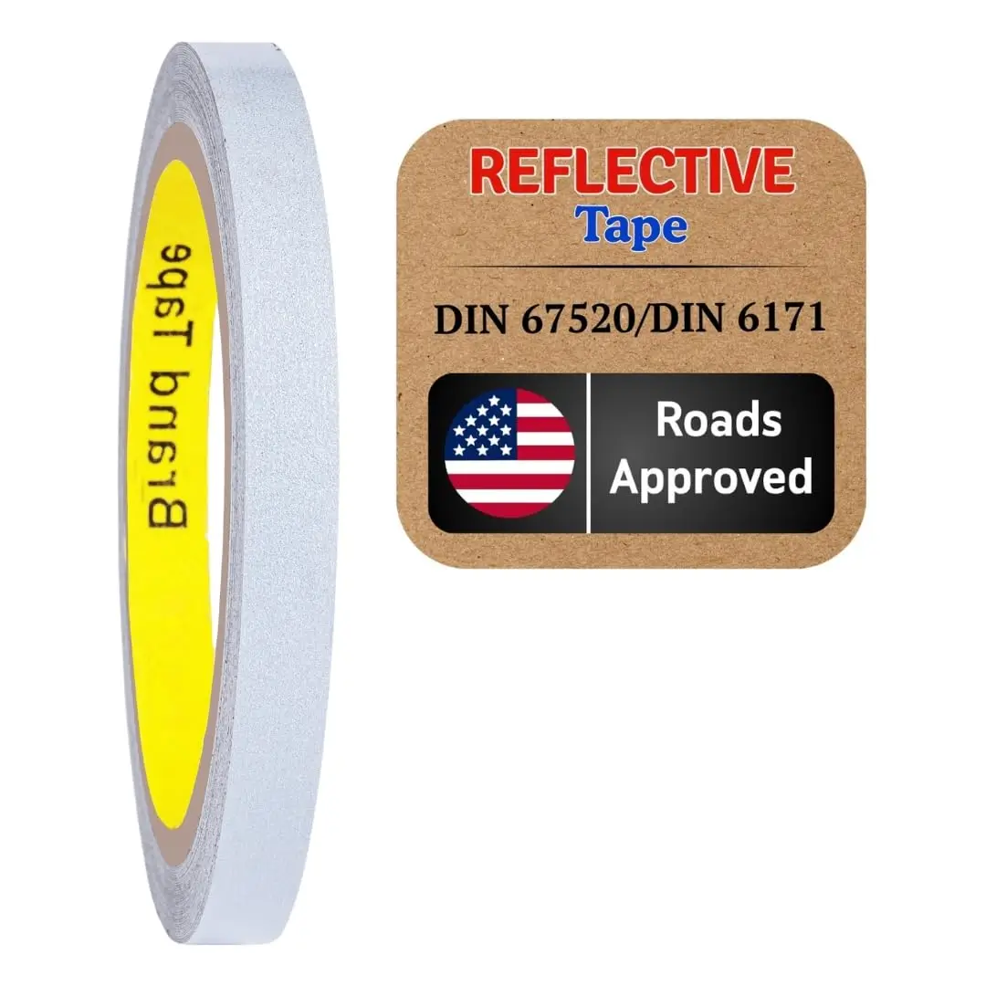 

Reflective Tape, Safety Warning Film, Waterproof Silver 10mm x 10m for Enhanced Visibility