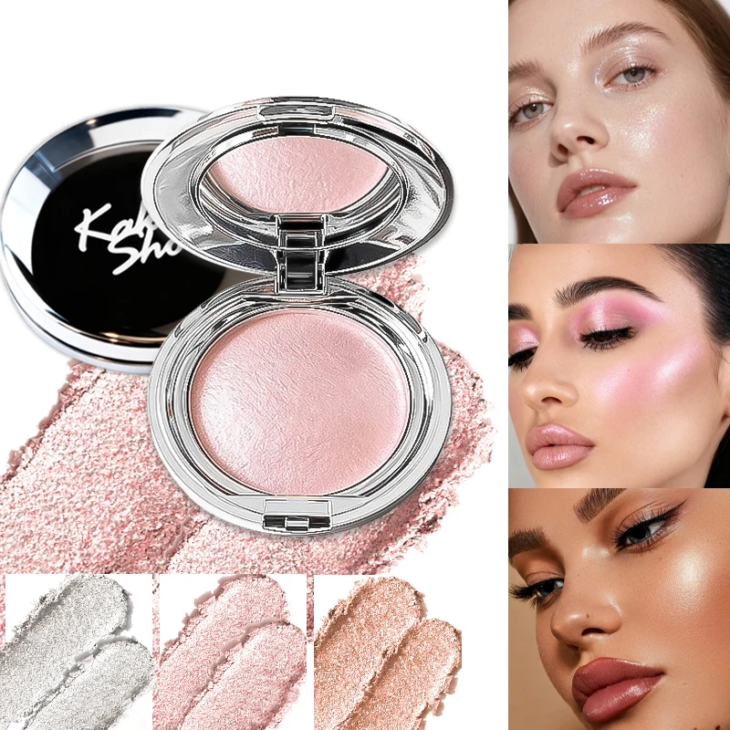 Kakashow Single Shade Cream Highlighter Creamy Texture Long Lasting Natural 3D Contour Brightening Sculpting Makeup