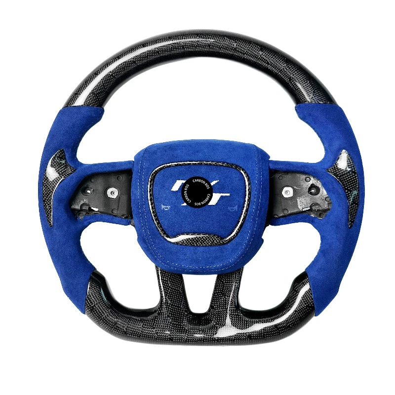 ForLED Alcantara Forged Carbon Fiber Steering Wheel for Dodge Challenger SRT Charger Hellcat Grand Cherokee Automotive Interior