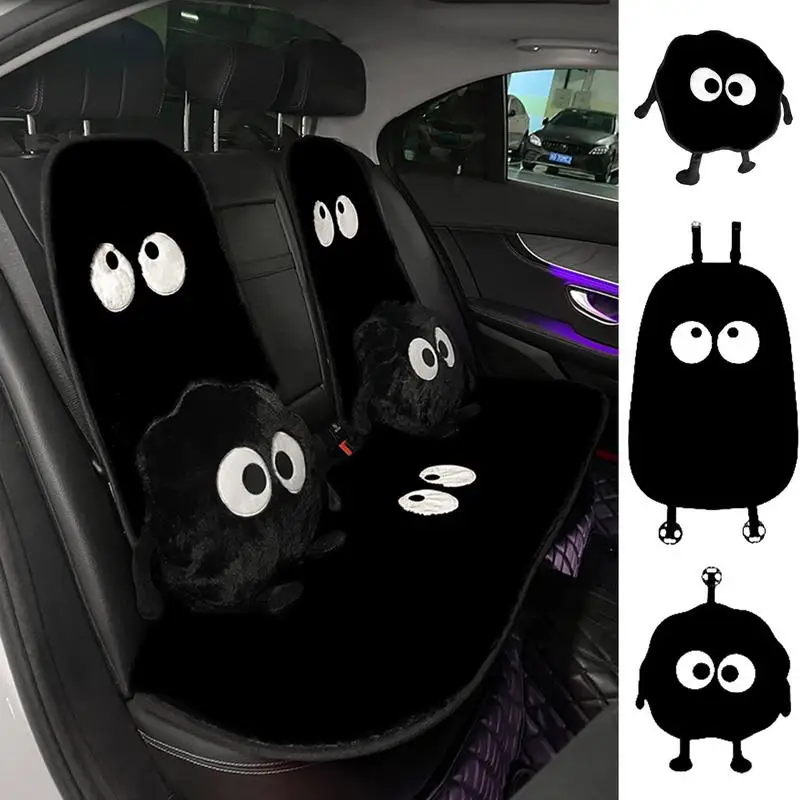 Plush Black Car Cushion Winter Plush Seat Warm Heating Anti-Freezing Car Seat Cushion Winter Auto Headrest Car Accessories