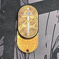 Sword And Shield Stainless Steel Push Cards EDC Fidget Spinner Mechanical Ratchet Haptic Slider Stress Relief Fingertip EDC Toy