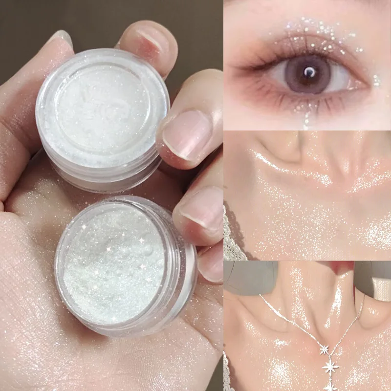 Glitter markeerstiftpoeder, hoogglans poeder lichaam en gezicht glitter parelachtige poeder make-up, verhelderende huid sleutelbeen bruidsbruiloft