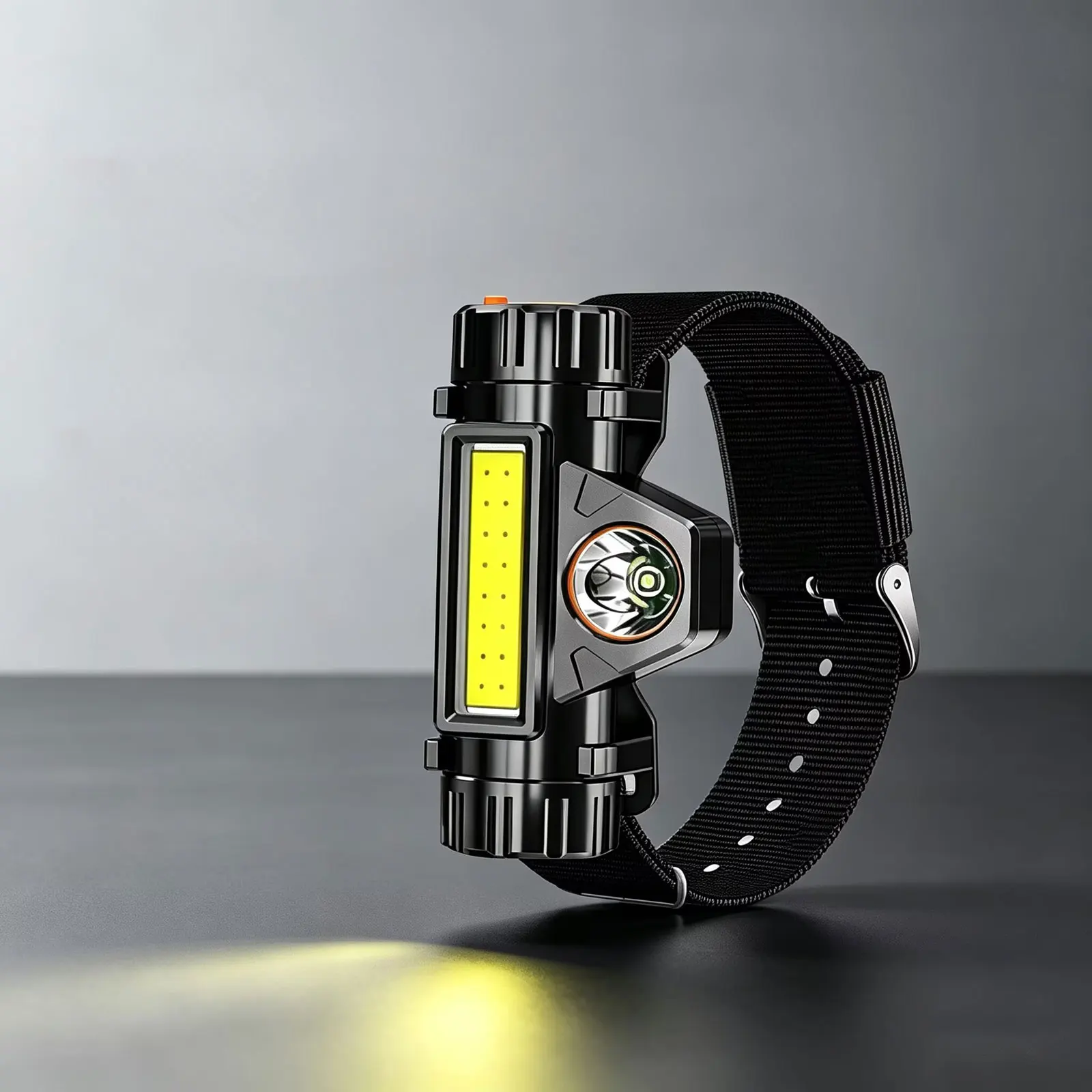 Lanterna de pulso portátil LED branca com alça para ciclismo noturno, corrida, pesca, pulseira USB, lanterna de pulso.