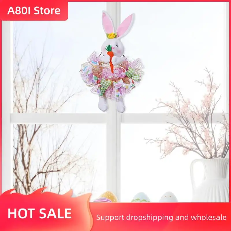 

A80I Easter Wreath For Front Door, Bunny Shaped Easter Wreath, Easter Decoration, Holiday Wreath, Easter Bunny Door Wreath
