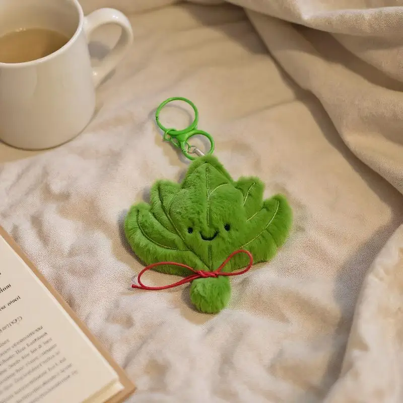 Pendentif en peluche feuille de Pomelo vert de dessin animé, pour dissiper la mauvaise chance, maison, chambre à coucher, voiture, porte-clés, sac à dos, décoration, cadeaux