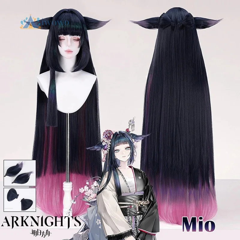 

Arknights Mio Косплей Парик Фиолетовый Розовый Длинные Прямые Волосы Уши Синтетические Парики Для Женщин Девочек Хэллоуин Ролевые Игры Бесплатная Парик Кепка