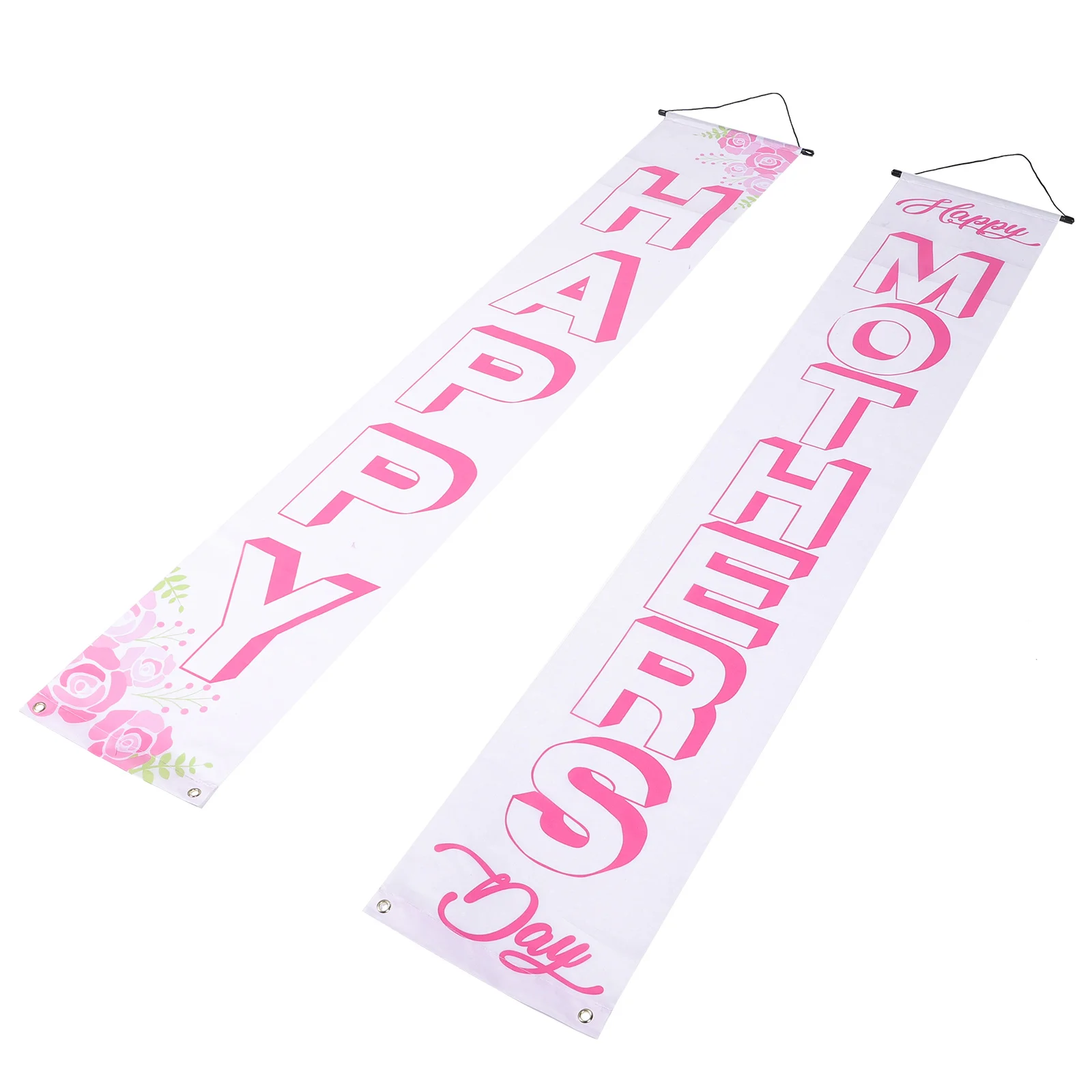 

1 Pair Happy Mother'S Day Banners Polyester Front Door Hanging Sign Wall Yard Party Decorative Flags Festival Banner