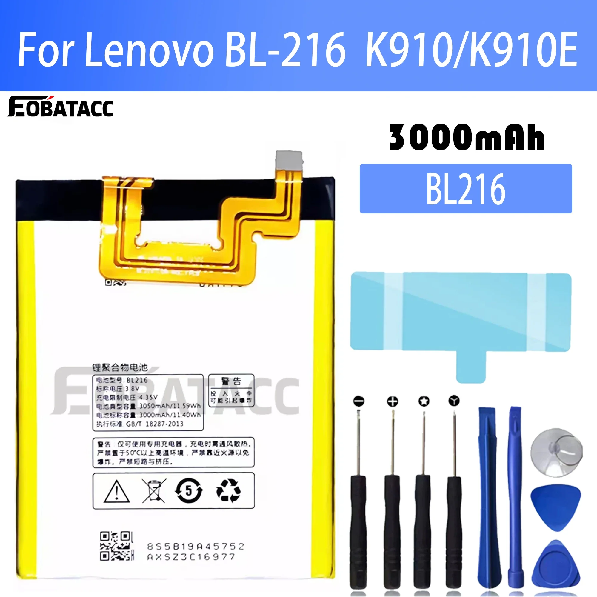 

100% New Original Battery BL216 For lenovo BL-216 K910/K910E Battery + Free Tools