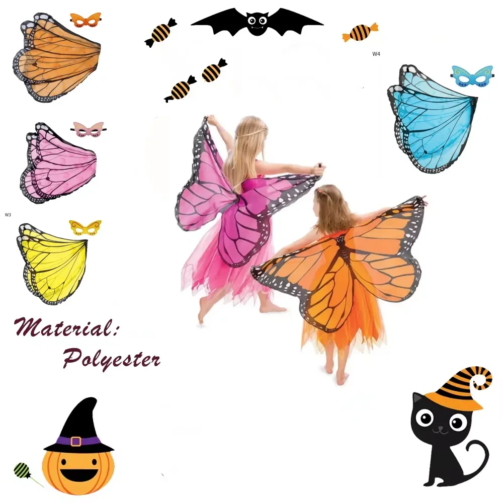 Kinder Schmetterling Kostüm Halloween Performance Maske Umhang Kinder Schmetterling Elf Engelsflügel Weihnachten Cosplay Bühnenkostüme