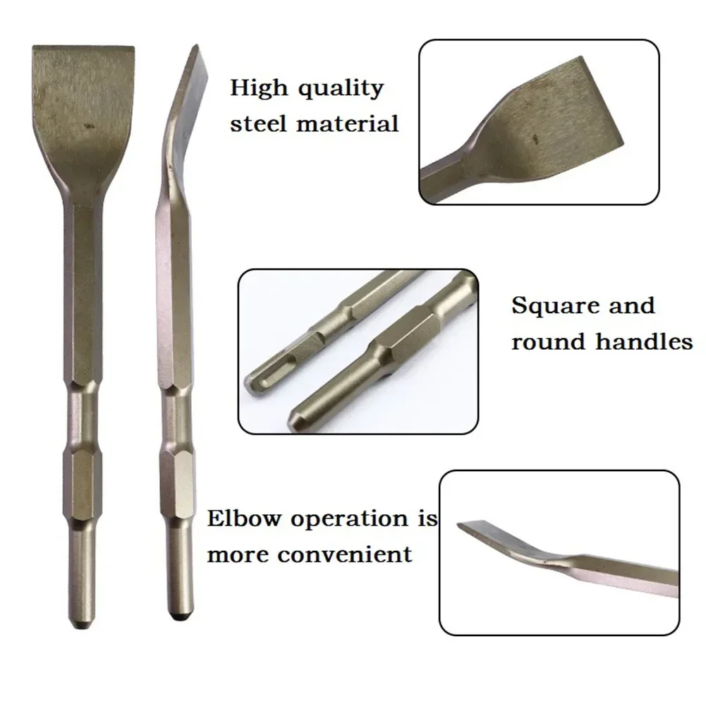 1PC Meißel Bits Platz/Runde Griff Schaft Carbon Stahl Punkt Nut Solarplexus Flache Meißel Bohrer Für Beton ziegel Wand Bohren