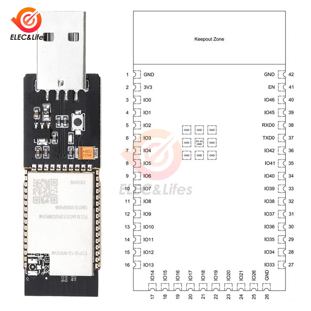 New ESP32 S2 Development Board for PS4 9.0 Refresh USB Burning Tool Module 4MB Flash ESP32-S2-WROOM