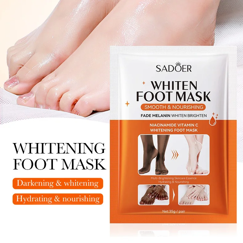 SADOER Niacinamide Foot Mask Moisturizing Foot Peeling Mask Exfoliating Callus Remover Feet Care Pedicore Spa Treatment