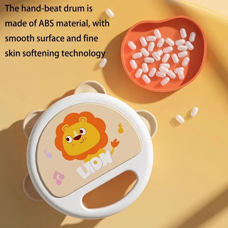 1Pcs Newborn Baby Cute Lion Rattle, Cartoon Hand Clap Rattle Toys - Perfect for Baby's Early Music Education and Grip Training