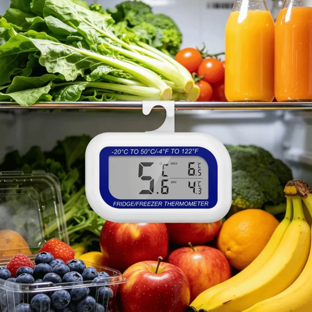 Waterproof Refrigerator Thermometer Max/Min Record Hook Design Digital Thermometer Digital Display Magnet Mount Food Thermometer