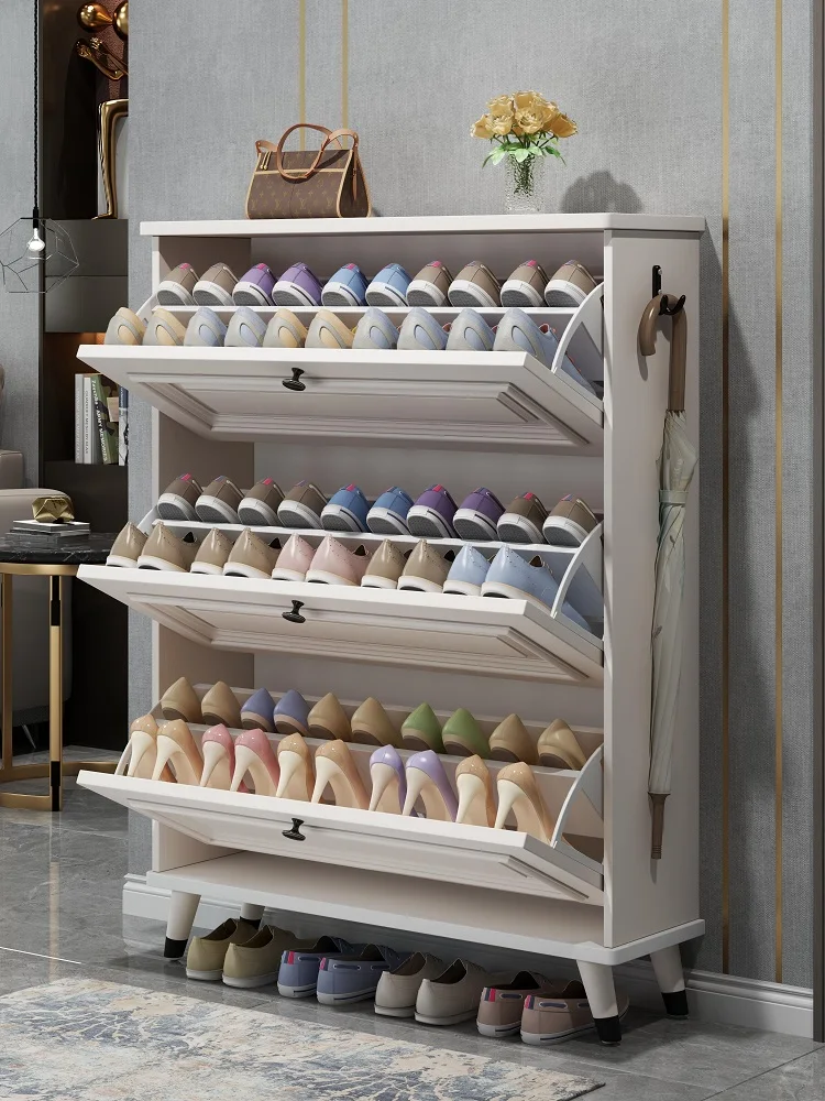 American ultra-thin tipping bucket shoe cabinet household door