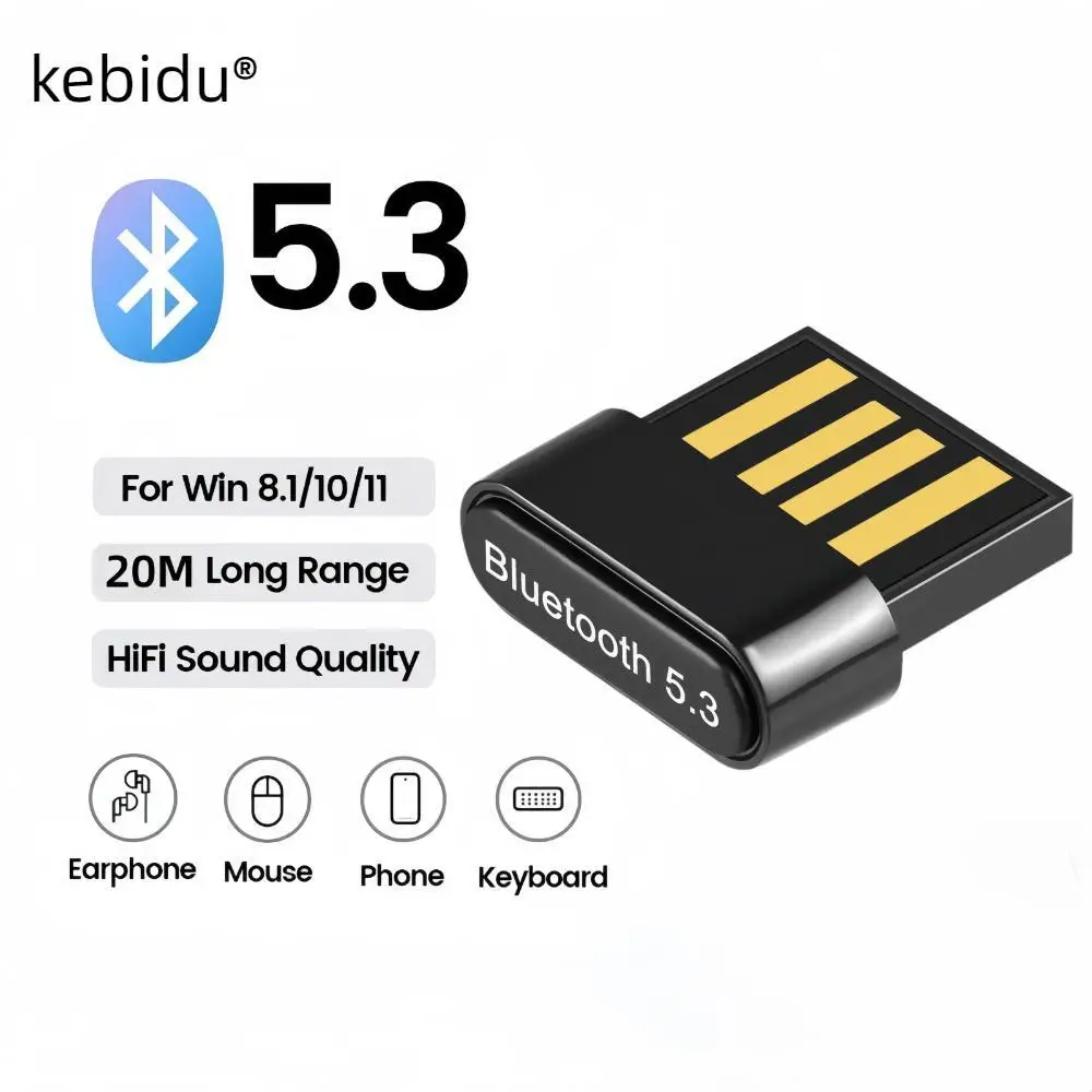 جهاز استقبال جهاز إرسال USB Dongle ، بلوتوث ، كمبيوتر شخصي ، ماوس مجاني ، لوحة مفاتيح لاسلكية ، Win11 ، 10